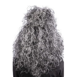 Bohatá čarodějnická paruka černobílá